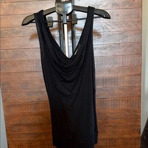 White House Black Market Black Sleeveless Drape Top